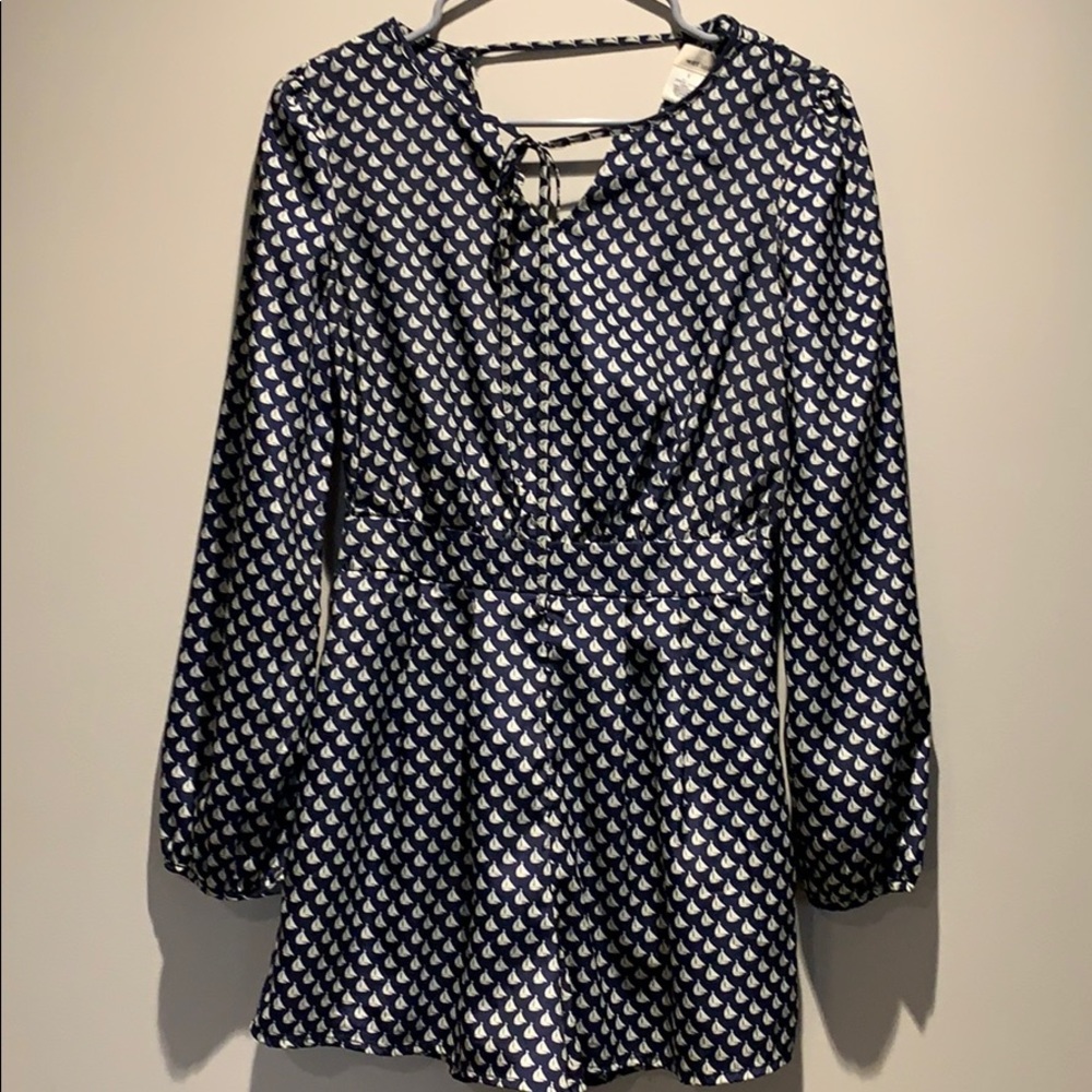 Navy patterned romper